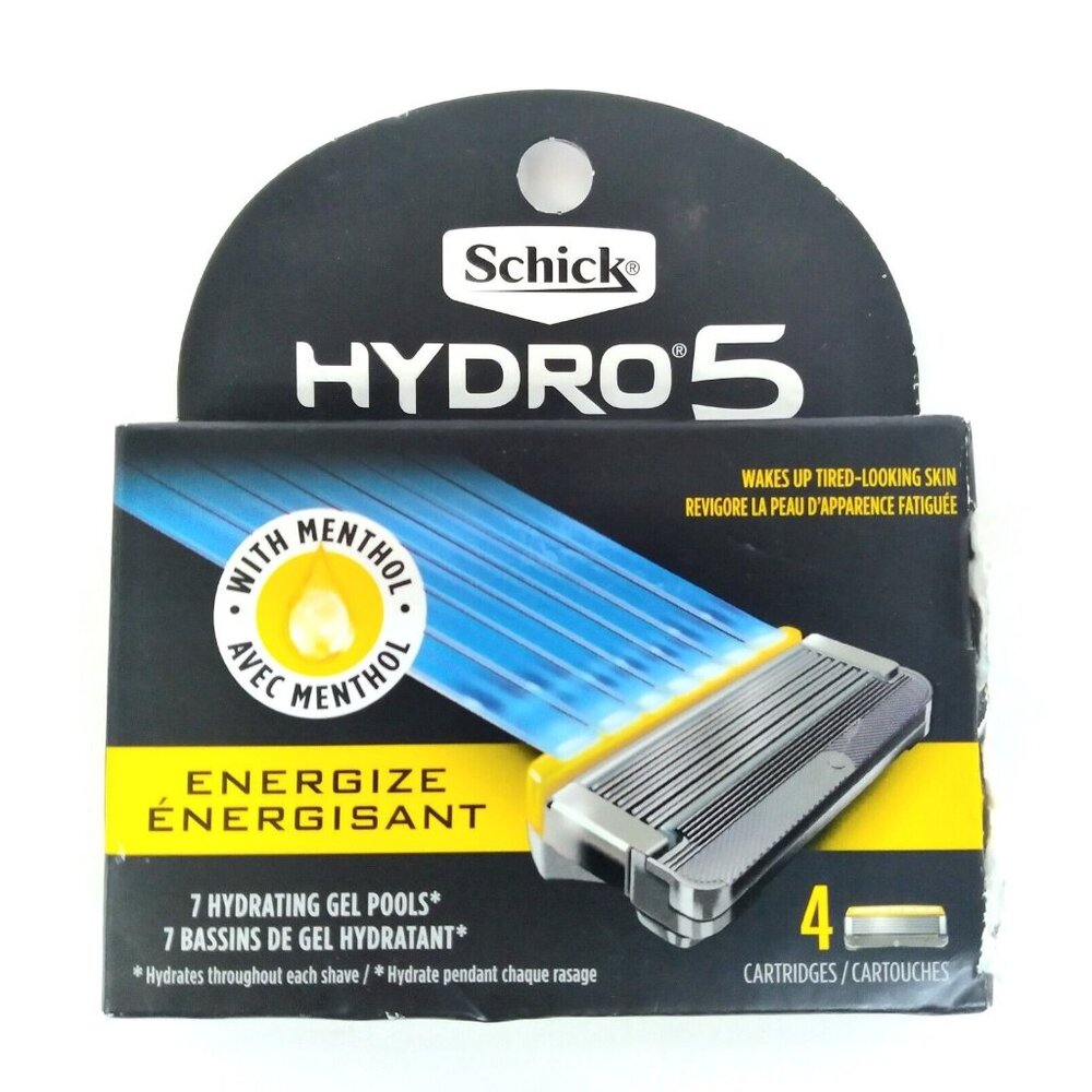 Schick Hydro 5 Blade Energize Cartridge Refills 4 ct Box NIB